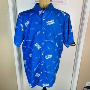 The Office Dunder Mifflin Shirt Men Large Button Up  Blue Casual New WT